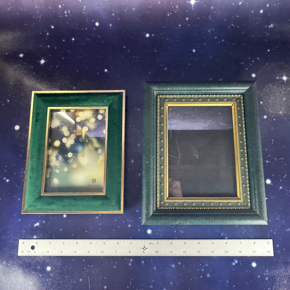 Hunter Green Frames Leather Embossed, Velvet Covered, Gold Embossed Tim