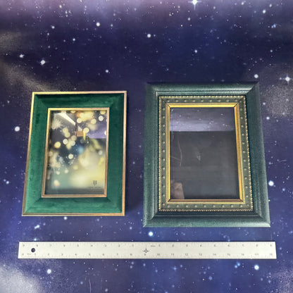 Hunter Green Frames Leather Embossed, Velvet Covered, Gold Embossed Tim