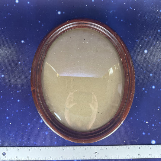Oval, Brown Antique Frame with Domed Glass