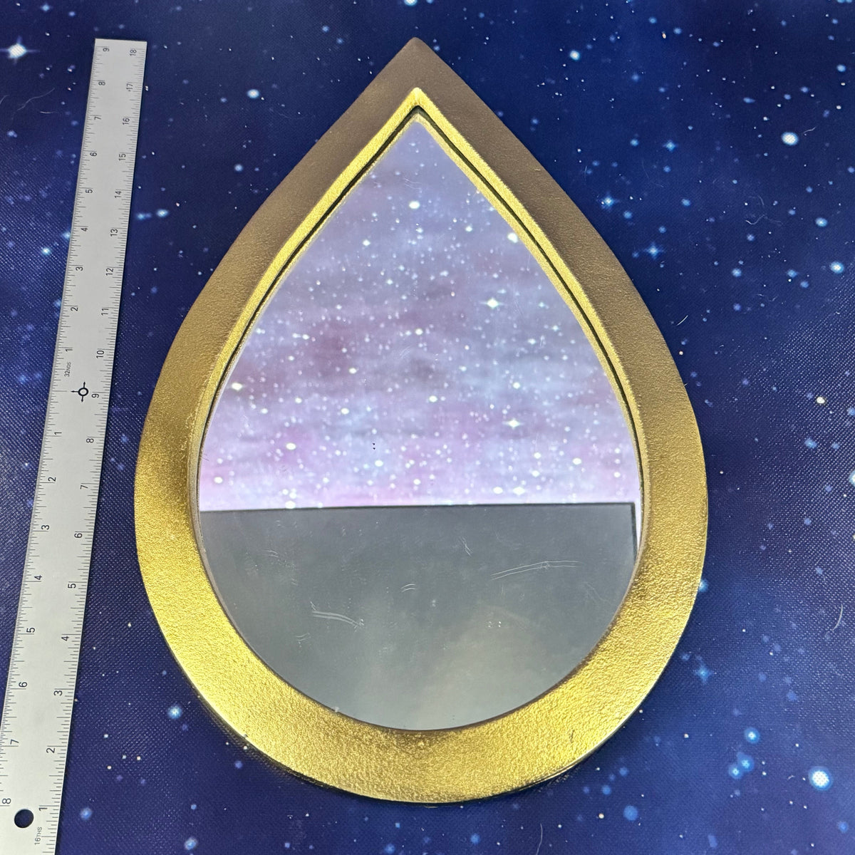 Gold-Tone, Teardrop, Framed Mirror