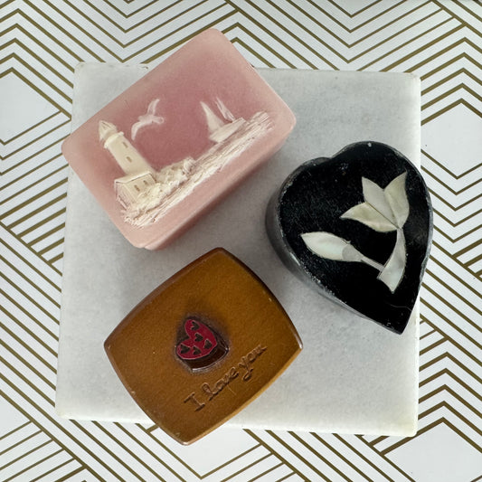 Trio of Tiny Twee Boxes: Two for Jewelry and One Music Box