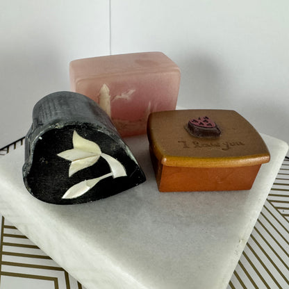 Trio of Tiny Twee Boxes: Two for Jewelry and One Music Box