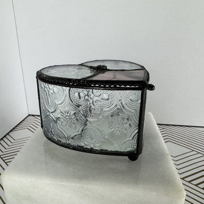 Glass Art Heart-Shaped Keepsake Box