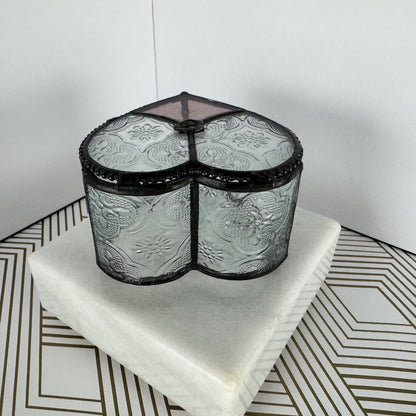 Glass Art Heart-Shaped Keepsake Box
