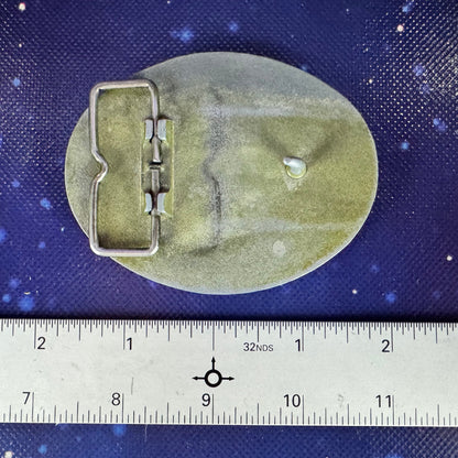 Vintage Pewter Silver-Tone Tall Ships Belt Buckle