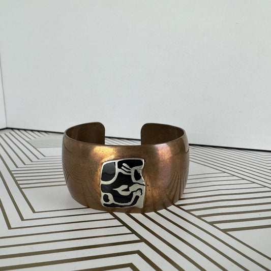 Vintage Mexican Copper Cuff with Fetish Design