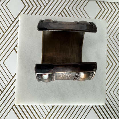 Copper Cuff Bracelet with Tribal Etchings