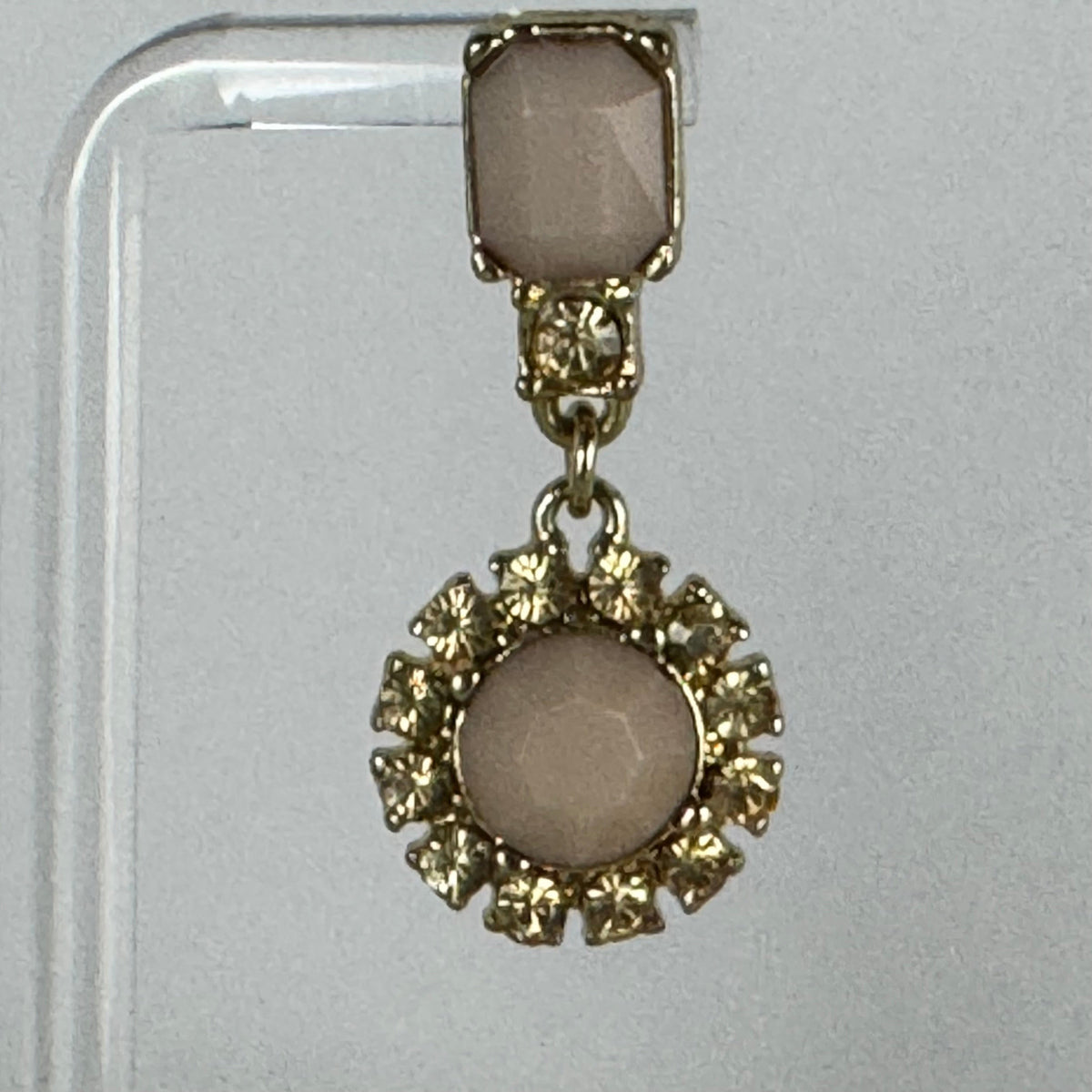 Gold Filled Vintage Earrings with Pink Faceted Glass