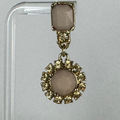 Gold Filled Vintage Earrings with Pink Faceted Glass
