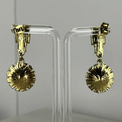 Gold Filled Vintage Earrings with Pink Faceted Glass