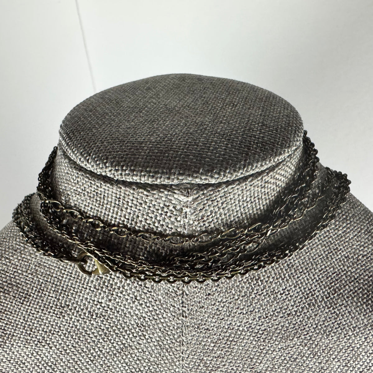 Oval Crystal Costume Necklace with Gunmetal Chain