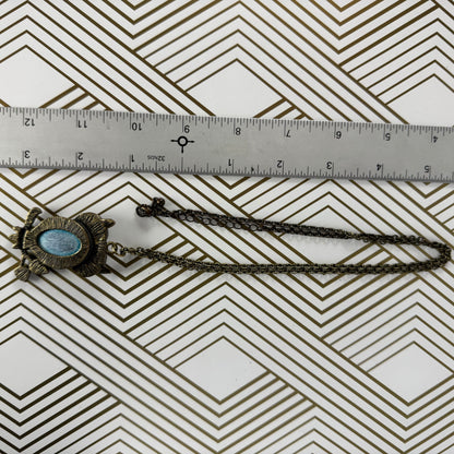 Vintage Crystal Owl Pendant on Brass Chain