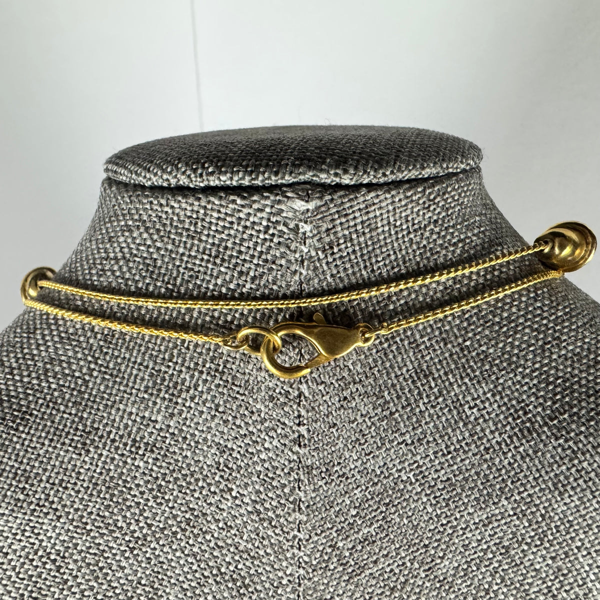 Gold-filled Station Autumn Necklace with Faux Amber Beads Acorn and Leaves