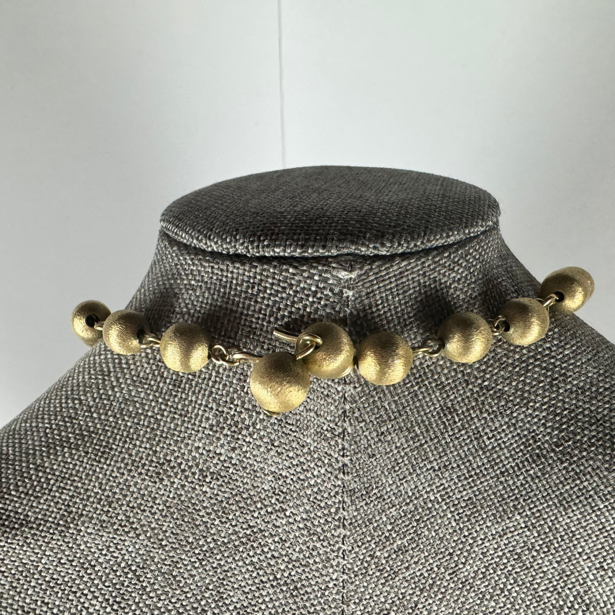 Vintage Gold-filled Beaded Choker with Matte Finish