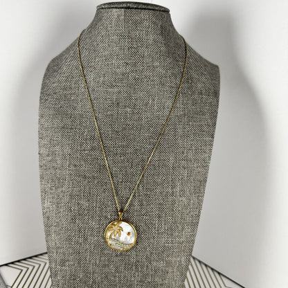 Ross Simons 14k Gold and Mother-of-Pearl Seascape Pendant and Chain