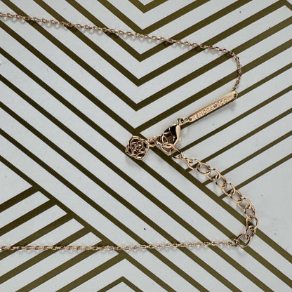 Rose-gold Station Necklace with Pink Druzy Quartz Pendant
