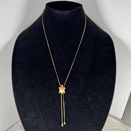 Adjustable Gold-Filled Lariat Necklace with Turtle Clasp