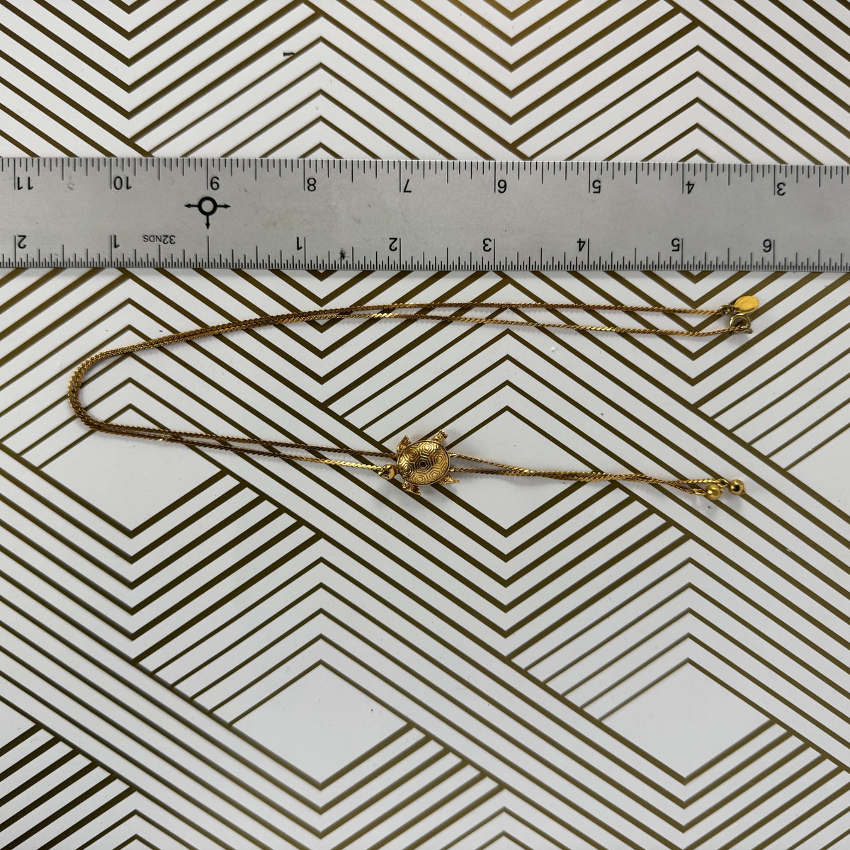 Adjustable Gold-Filled Lariat Necklace with Turtle Clasp