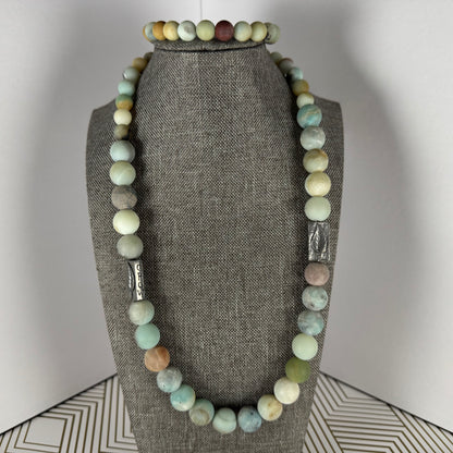 Matte Agate Beads: Necklace and Bracelet