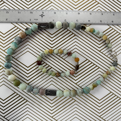 Matte Agate Beads: Necklace and Bracelet