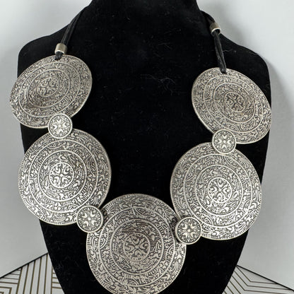 Vintage Coin Medallion Necklace and Earring Set