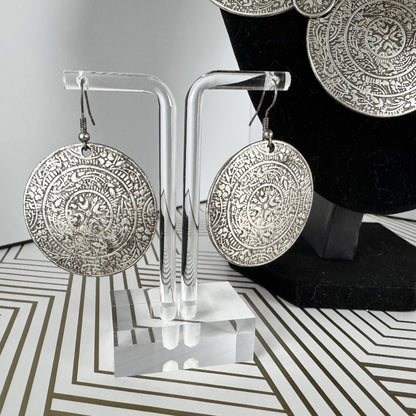 Vintage Coin Medallion Necklace and Earring Set