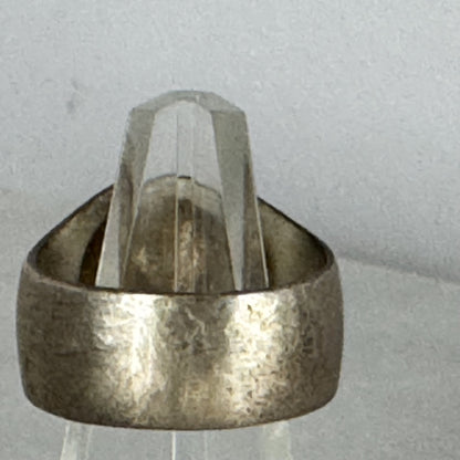 Owl-Faced Sterling Silver Ring. Size 8.