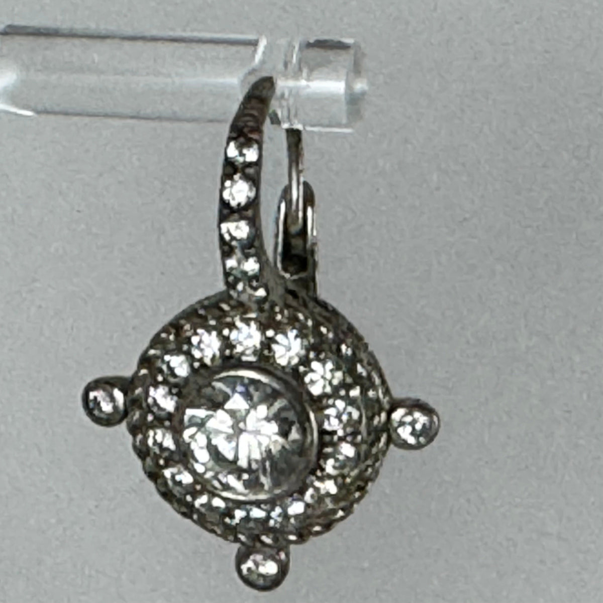 Judith Ripka sterling silver cubic zirconia cluster lever back earrings and cubic zirconia double band earring. Size 9