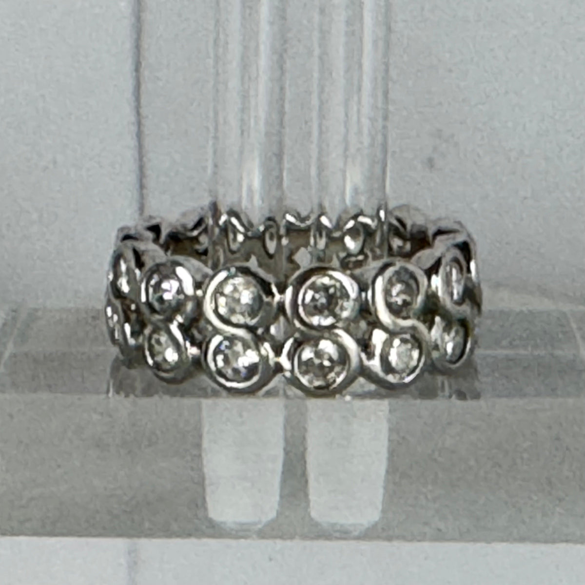 Judith Ripka sterling silver cubic zirconia cluster lever back earrings and cubic zirconia double band earring. Size 9