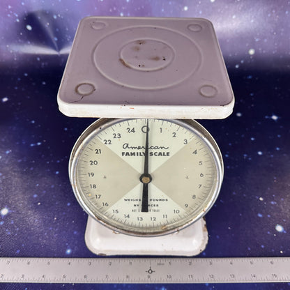 White Antique American Family Household Kitchen Scale