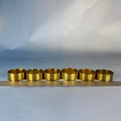 Set of Six Round Brass Napkin Rings