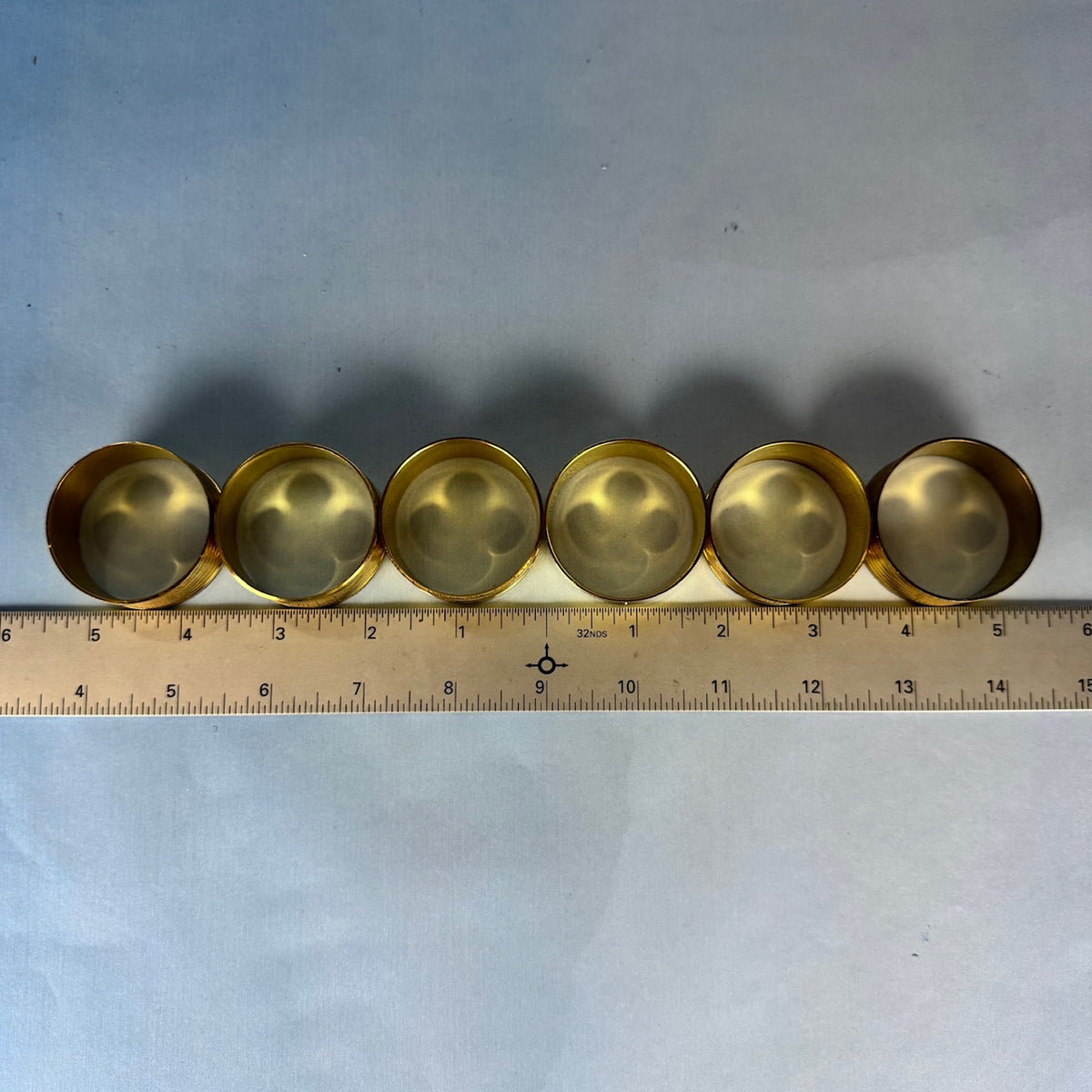 Set of Six Round Brass Napkin Rings