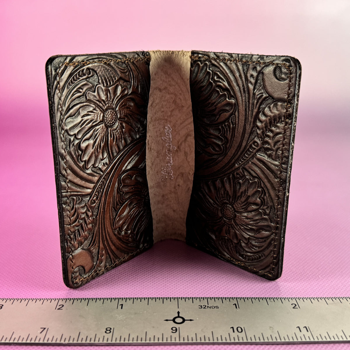 Brown Hand-tooled Leather Wallet