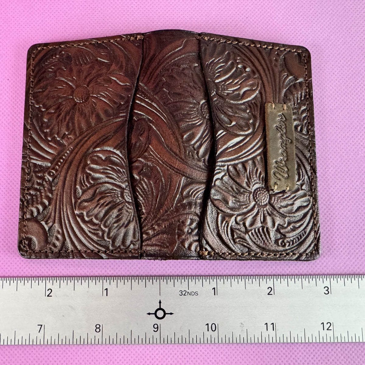 Brown Hand-tooled Leather Wallet
