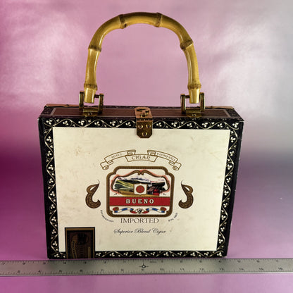 Bamboo-handled, Beaded Cigar Box Purse