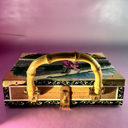 Bamboo-handled, Beaded Cigar Box Purse