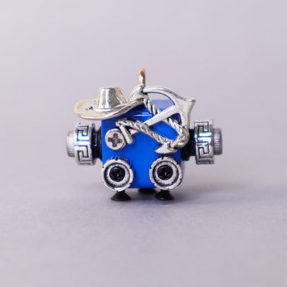 Handcrafted Wooden Bot Necklace, Keychain, or Mini Decor