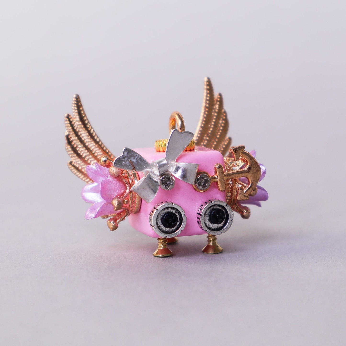 Handcrafted Wooden Bot Necklace, Keychain, or Mini Decor