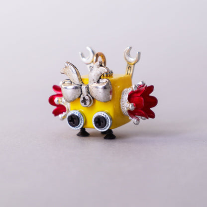 Handcrafted Wooden Bot Necklace, Keychain, or Mini Decor