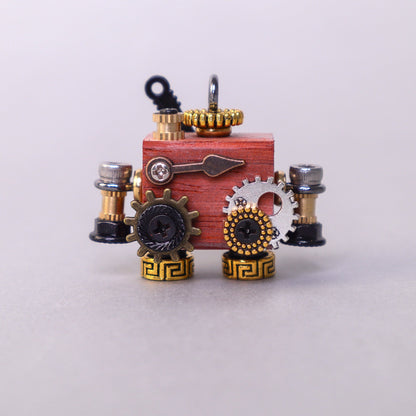 Handcrafted Wooden Bot Necklace, Keychain, or Mini Decor