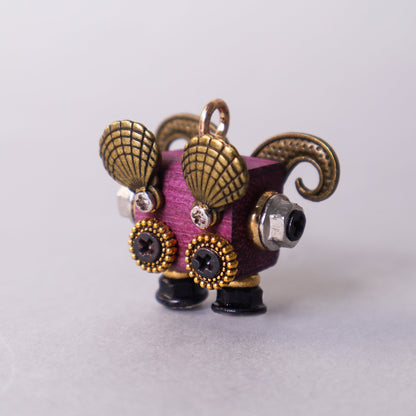 Handcrafted Wooden Bot Necklace, Keychain, or Mini Decor