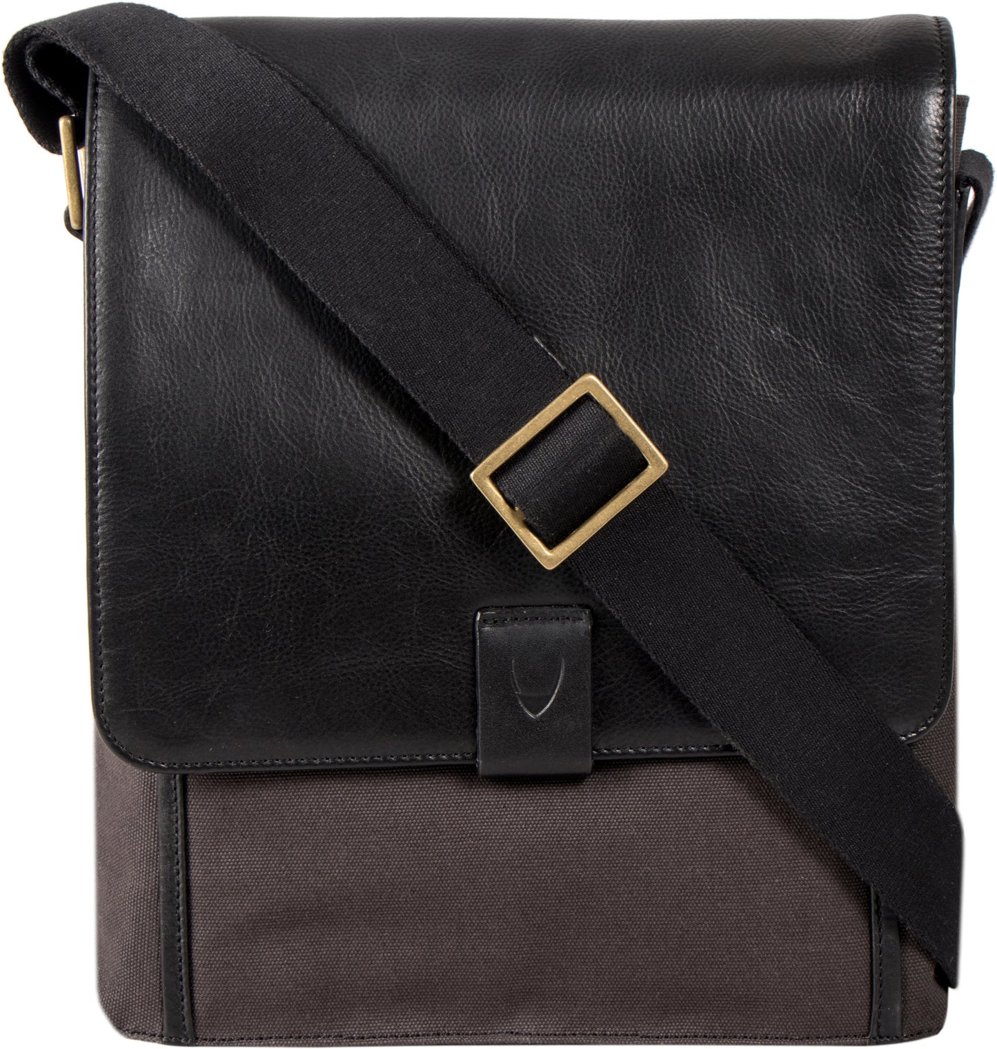 Vegan Leather and Canvas Crossbody Messenger Bag