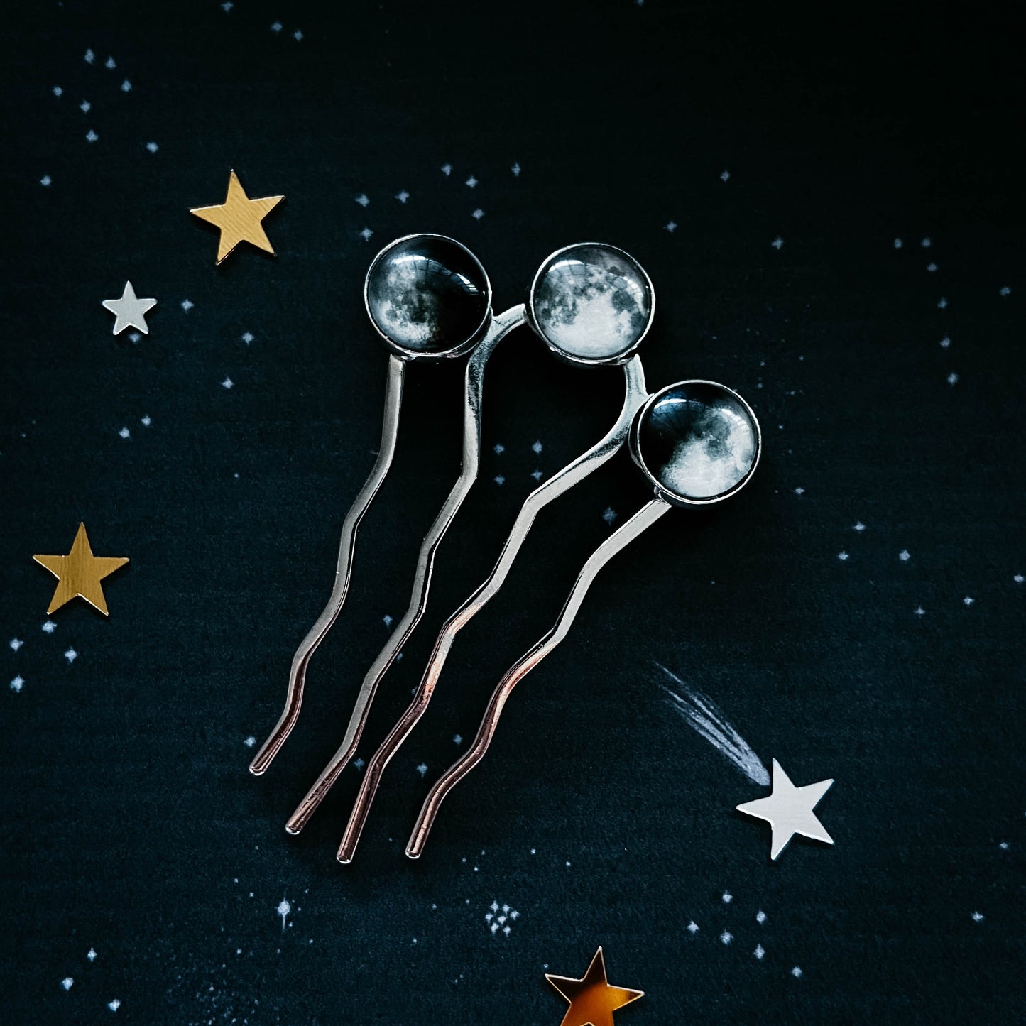 Moon Phase Trio Hair Pin