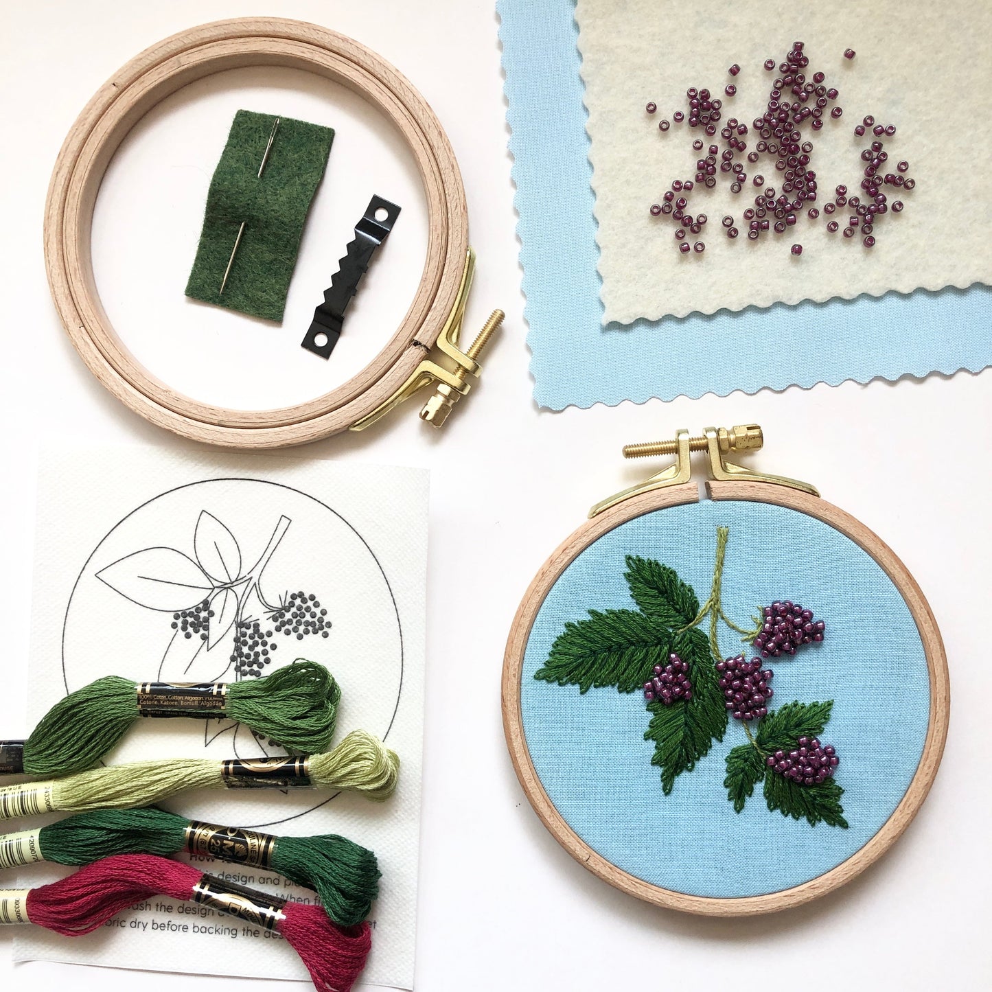 Beaded Berries - Botanical Embroidery Kit