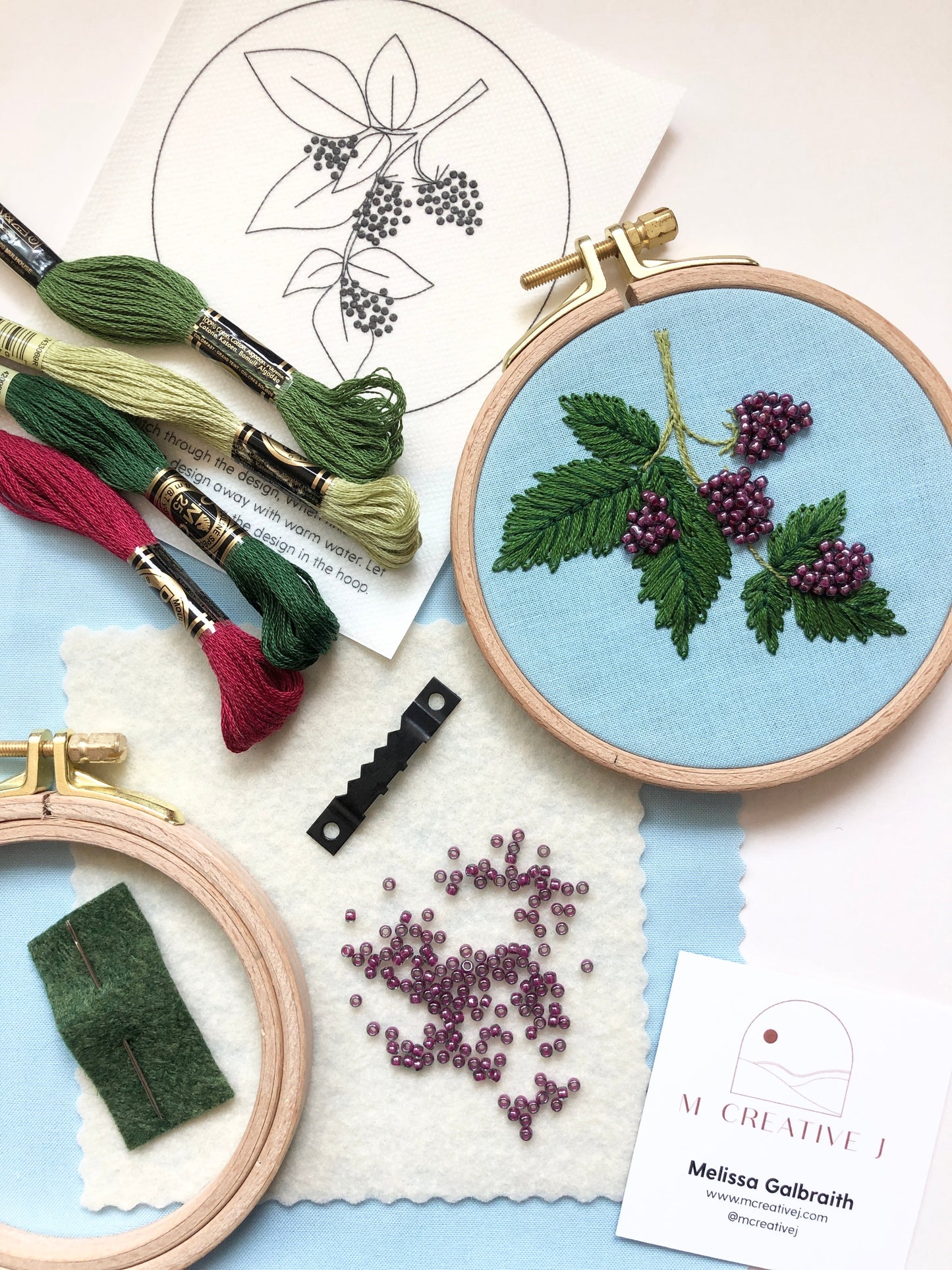 Beaded Berries - Botanical Embroidery Kit