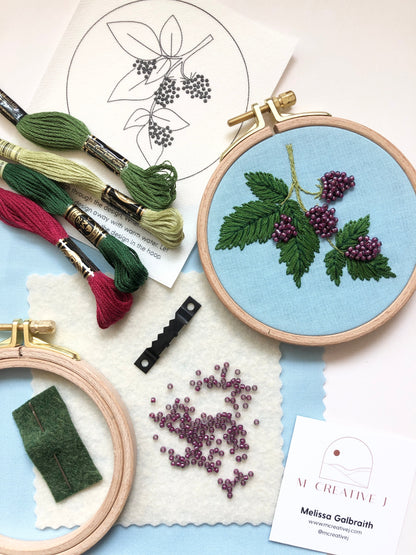 Beaded Berries - Botanical Embroidery Kit