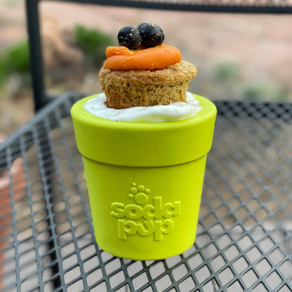 Large Flower Pot eCup Dog Treat Dispenser | Durable USA-Made Enrichment Toy | SodaPup