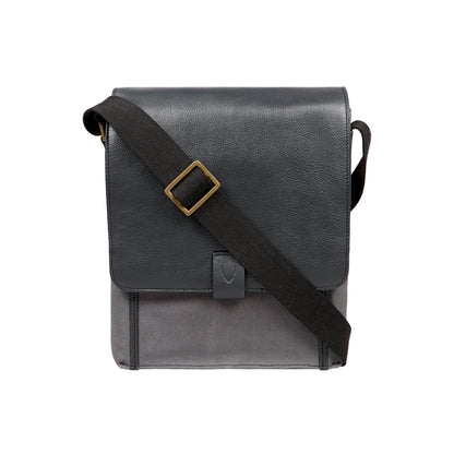 Vegan Leather and Canvas Crossbody Messenger Bag