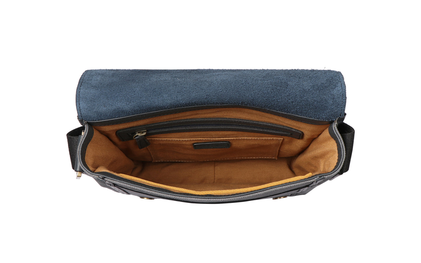 Vegan Leather and Canvas Crossbody Messenger Bag