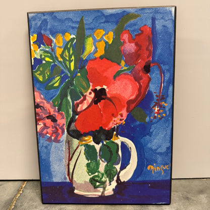 Still Life of a Vase of Flowers Lithograph by Minguet